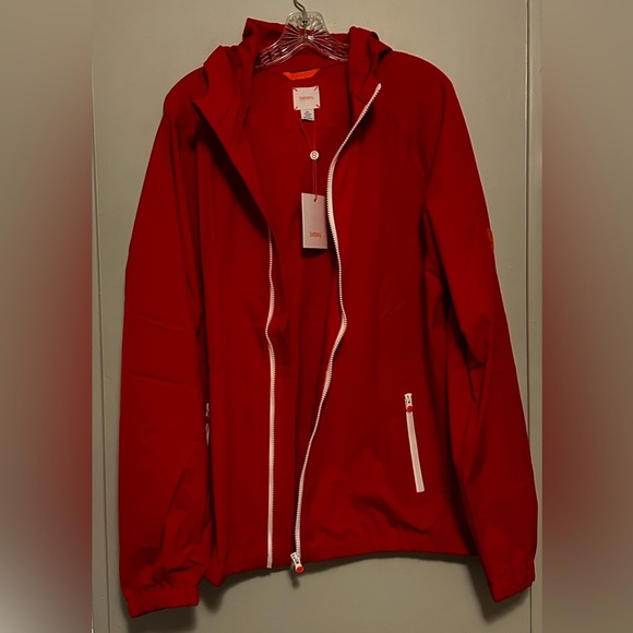 SWIMS Tarifa Red Windbreaker Jacket Men’s Size XL Lightweight Hooded Zip Front - Picture 3 of 5